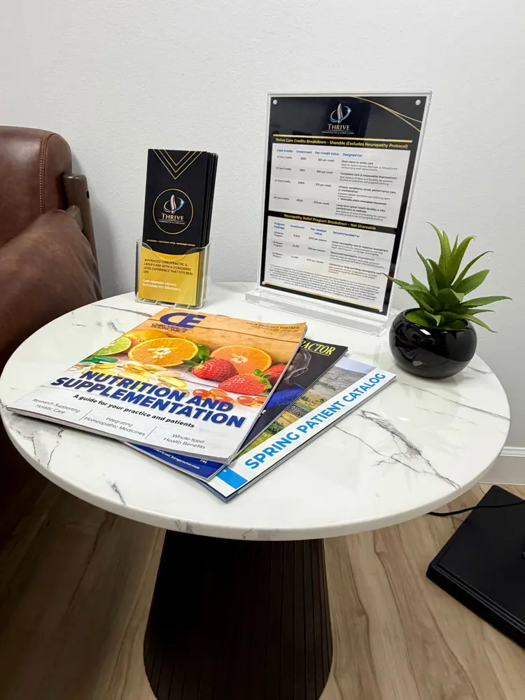Patient education resources and catalogs in the clinic lounge